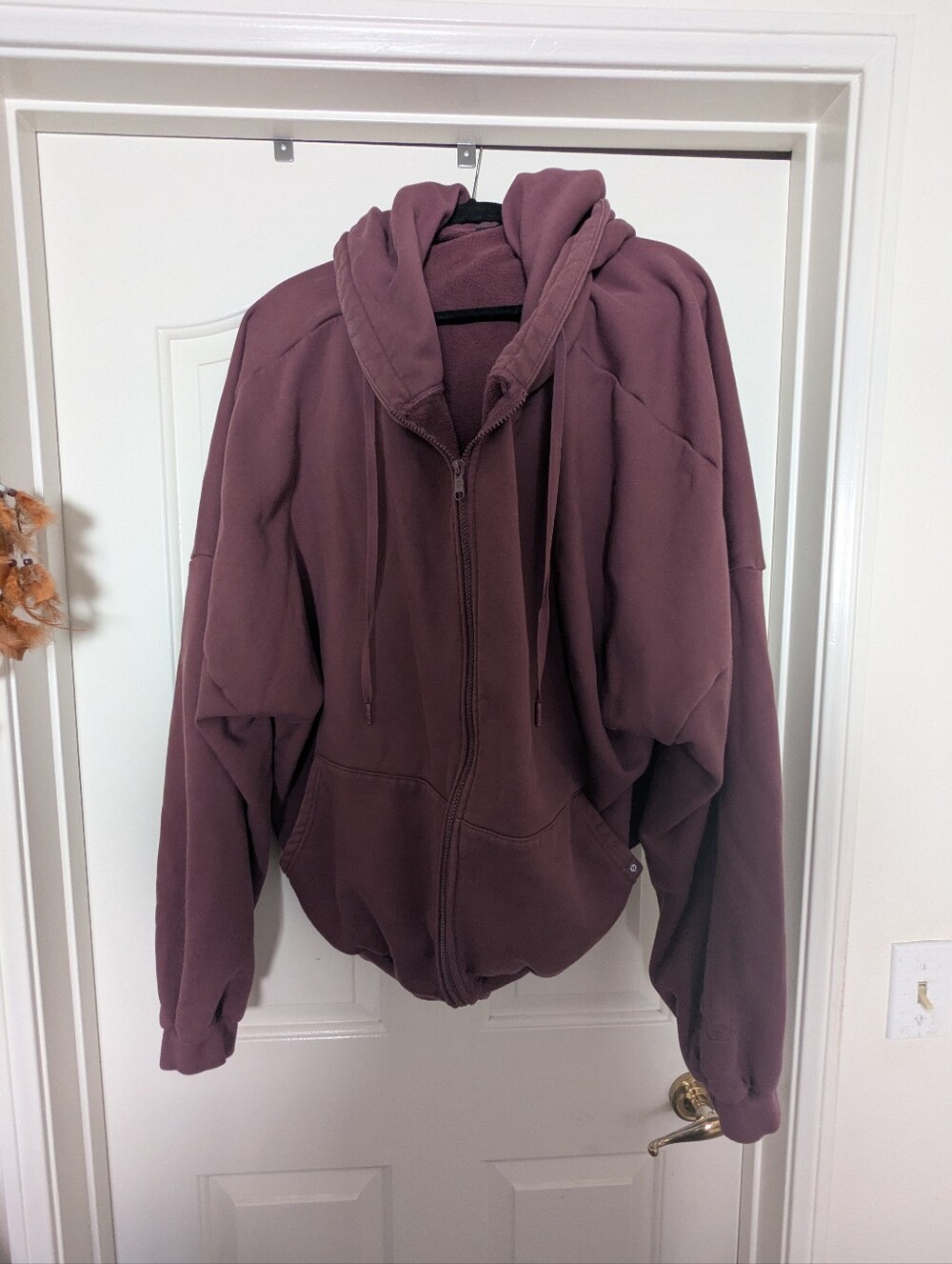 POPFLEX Plum Zip-Up Hoodie Sweater